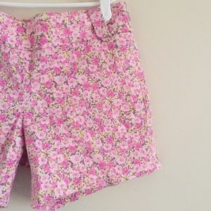 Floral twill shorts