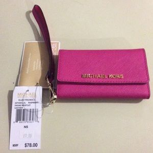 Michael Kors Electronic Raspberry Phone Wristlet