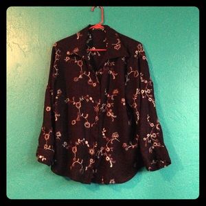 Boho Polyester Long Sleeve Blouse