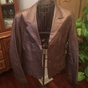 Metallic Gold leather jacket