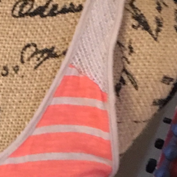 Super Cute stripe mesh racer back orange dress S - Picture 3 of 4