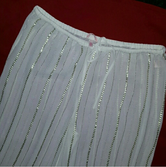 Victoria's Secret Other - Victorias Secret Bling Beach Pants Sheer Sequined