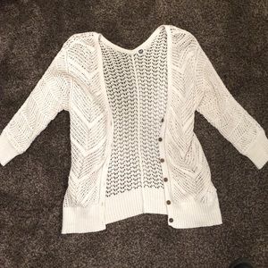 White knitted cardigan