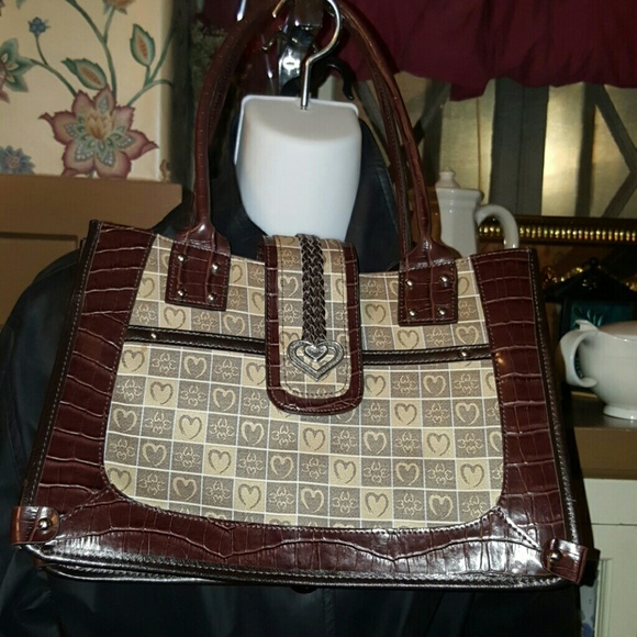 Brighton Handbags - 🎀FLASH SALE🎀BRIGHTON Leather and Canvas Satchel
