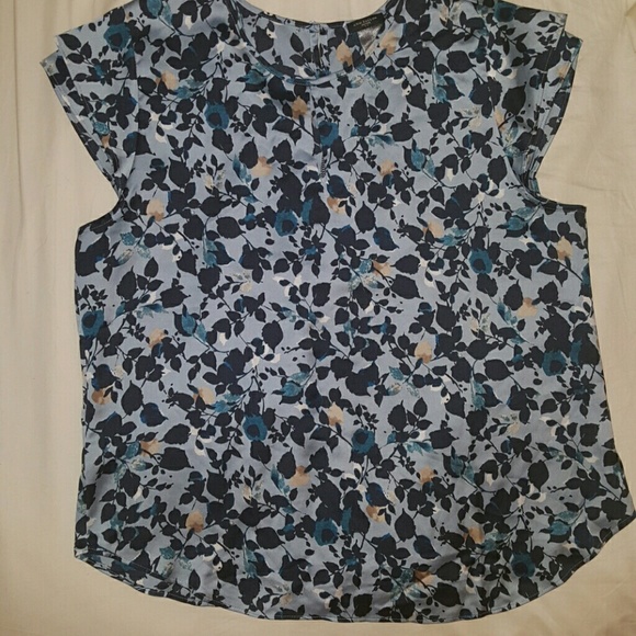 Ann Taylor satin floral blouse