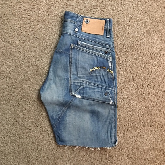 G star denim shorts