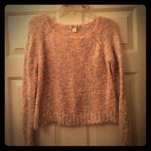 Pastel Fuzzy Crop Sweater