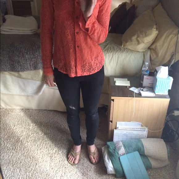 Volcom Lace Button Up Top - image 3