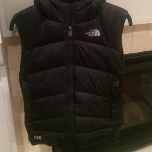 Black North Face hooded vest