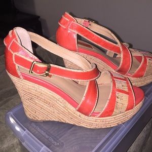 * never worn- Red wedges!