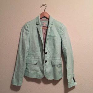 Mint Green linen Jcrew Blazer