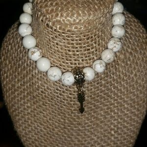 Howlite arrow charm bracelet