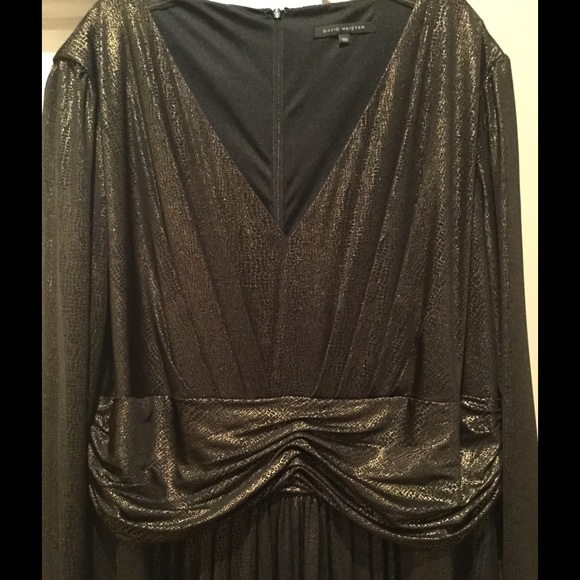 Black and gold David Meister gown