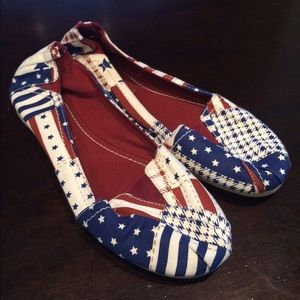 New American Flag slip on flats