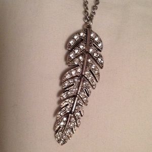 Silver feather necklace