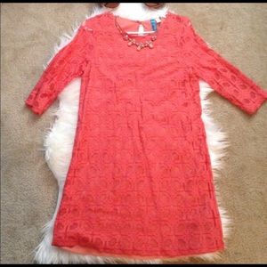 Francesca's coral lace dress