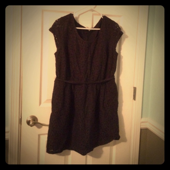 Dark blue knee length tie back dress