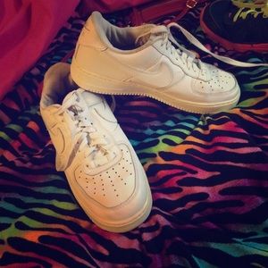 White Nike Air Force 1's