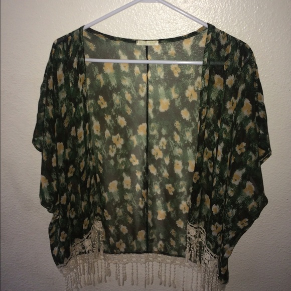 Olvie green/ yellow kimono