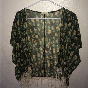 Olvie green/ yellow kimono