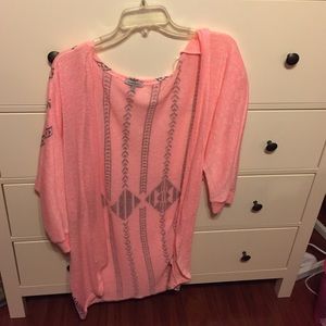 Hot pink Aztec oversized cardigan!