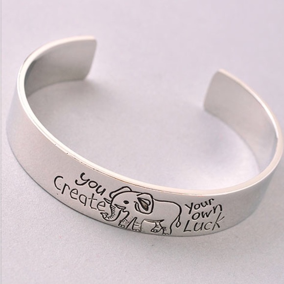 Jewelry - Silver "Create Your Own Luck" Cuff