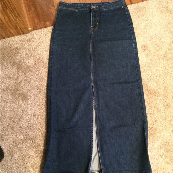 gap long denim skirt