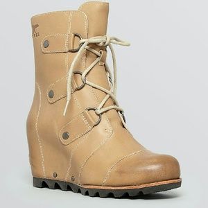 Sorel Joan of Arctic Leather Wedge 7 Dark Fossil