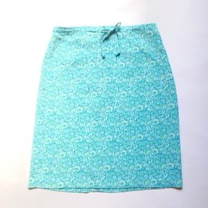 Blue and Green Print Skirt
