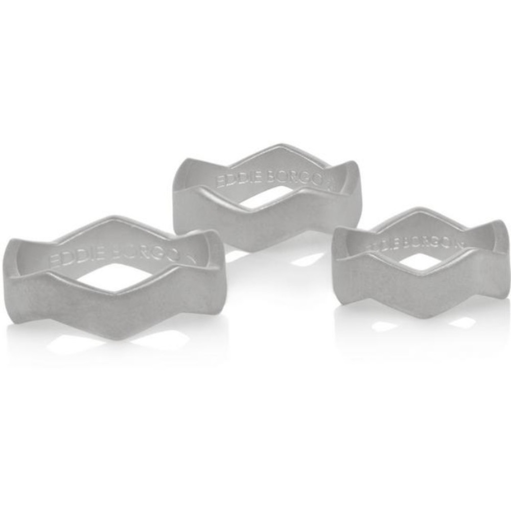 NWT Eddie Borgo ZigZag Set of 3 silverplated rings