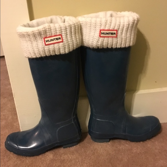 Tall Blue Hunter Boots (with Hunter Boot Socks)