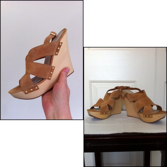 GAP Shoes - Gap Strappy Camel Wedge Sandal