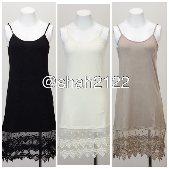 New lace slip dress tunic top dress extender cami - Picture 3 of 4