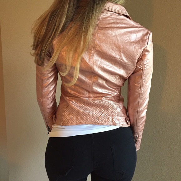 Metallic Pink Quilted Moto Jacket (LAST SMALL!) - Picture 2 of 4