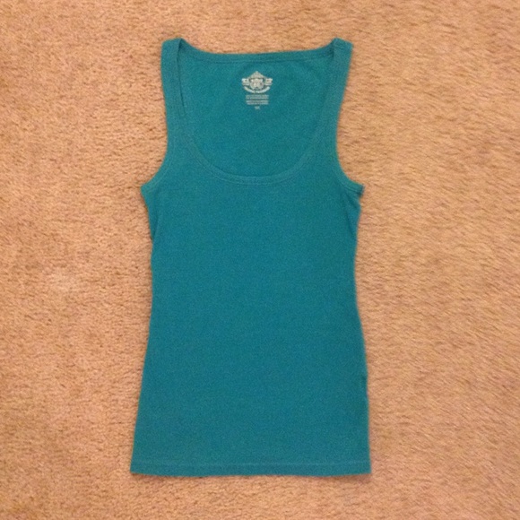 Teal Ribbed Tank