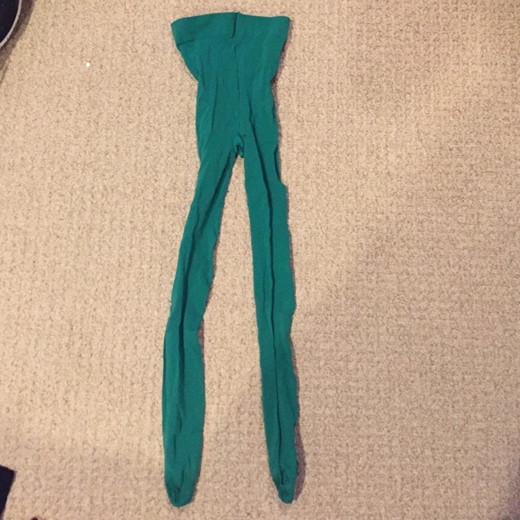 Body Wrappers L/XL Green Footed Tights (worn)