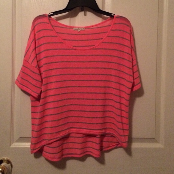Pink/gray striped shirt