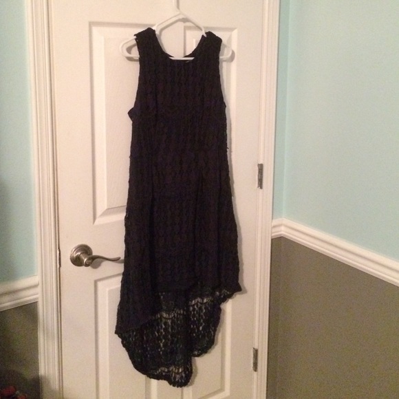 Dark blue Lacey high low dress