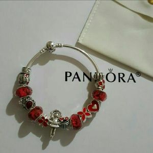 Bead charm bracelet lot