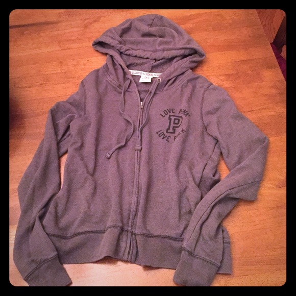 PINK Victoria's Secret Tops - Victoria's Secret PINK hooded zippered sweatshirt