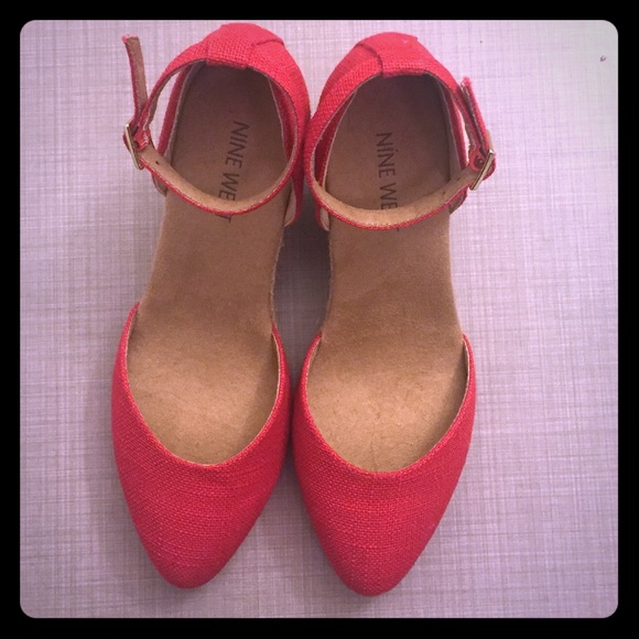 Brand New Red Wedge Sandals/Espadrilles