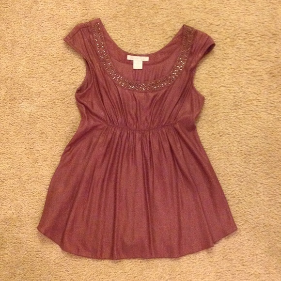 Metallic Purple Embellished Top