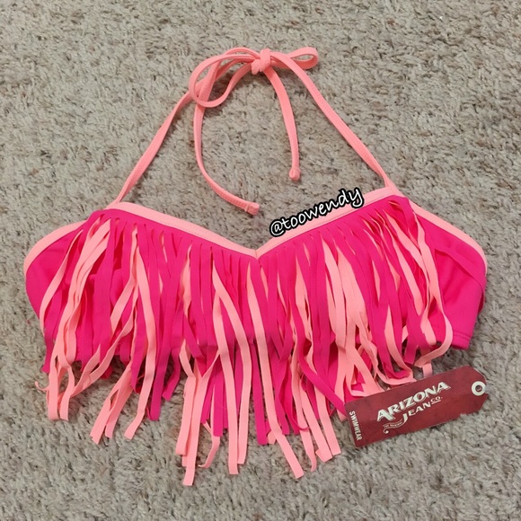 Arizona Fringe Halter Bandeau Swim Top