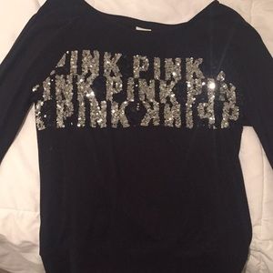 Pink Victoria Secret Sequin long sleeve shirt