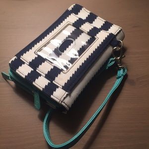 Thirty-one striped wallet wristlet