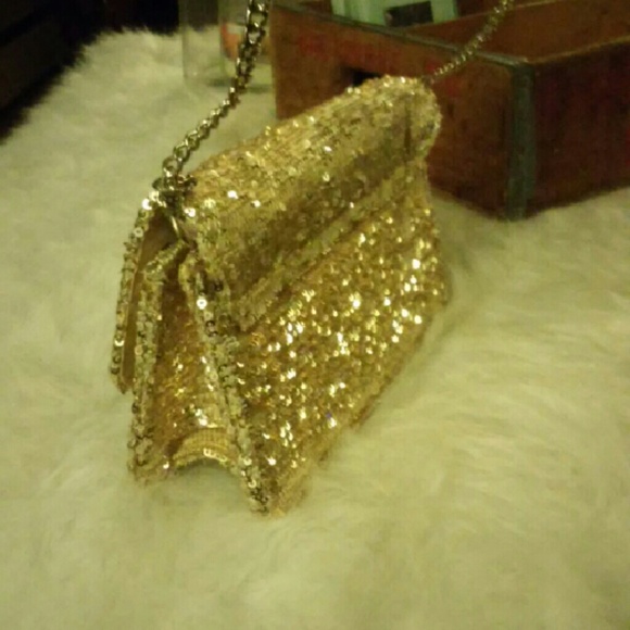 Gold sequined purse
