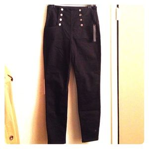 Black High Waist Sailor Jeans