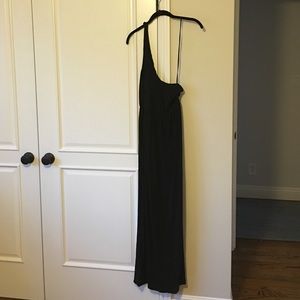 JCrew one shoulder black maxi dress