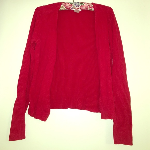 🎉MOVING SALE!!🎉 Red Cotton Ribbed Cardigan