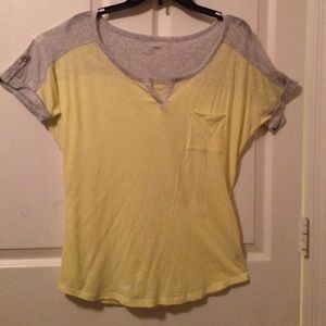 Express yellow/gray top